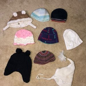 Set of 9 baby hats